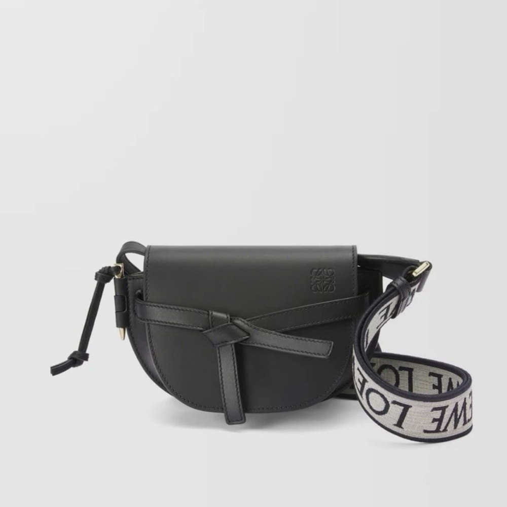Loewe Black Crossbody Bag with Logo Strap